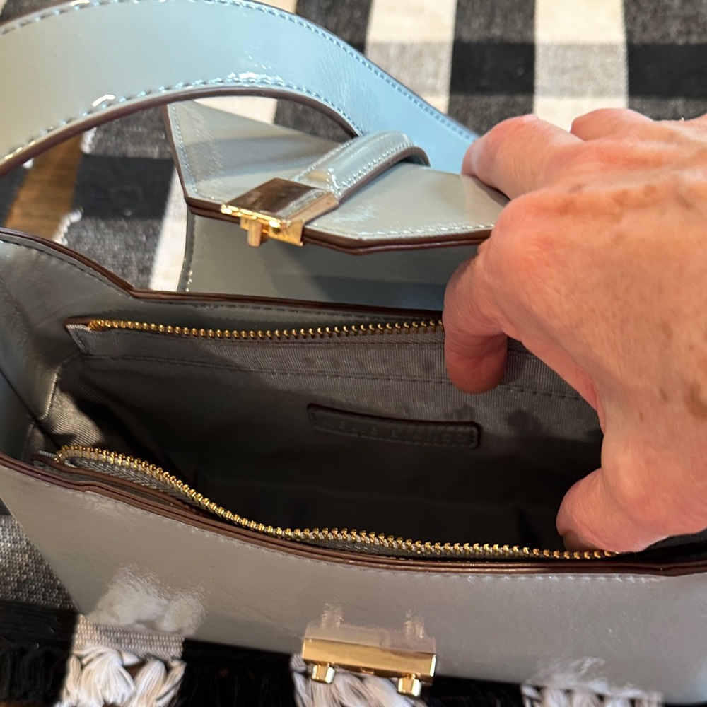 Melie Bianco Glossy Gray Shoulder Bag - Picture 5 of 7